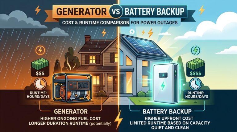 Generator vs Battery Backup: Cost and Runtime for Power Outages