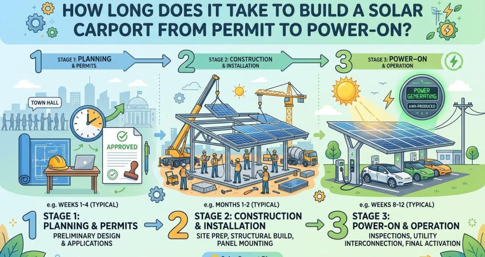 How Long Does It Take to Build a Solar Carport From Permit to Power-On?