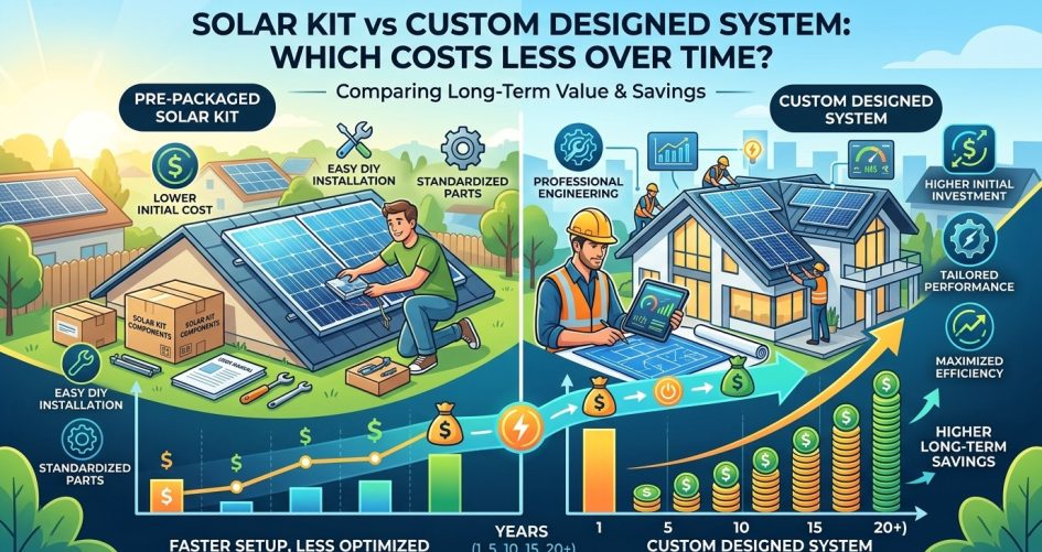 Solar Kit vs Custom Designed System: Which Costs Less Over Time?